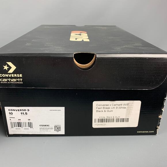 CONVERSE Size 10 Cream Black Mixed Materials Leather Sneakers - Picture 10 of 10